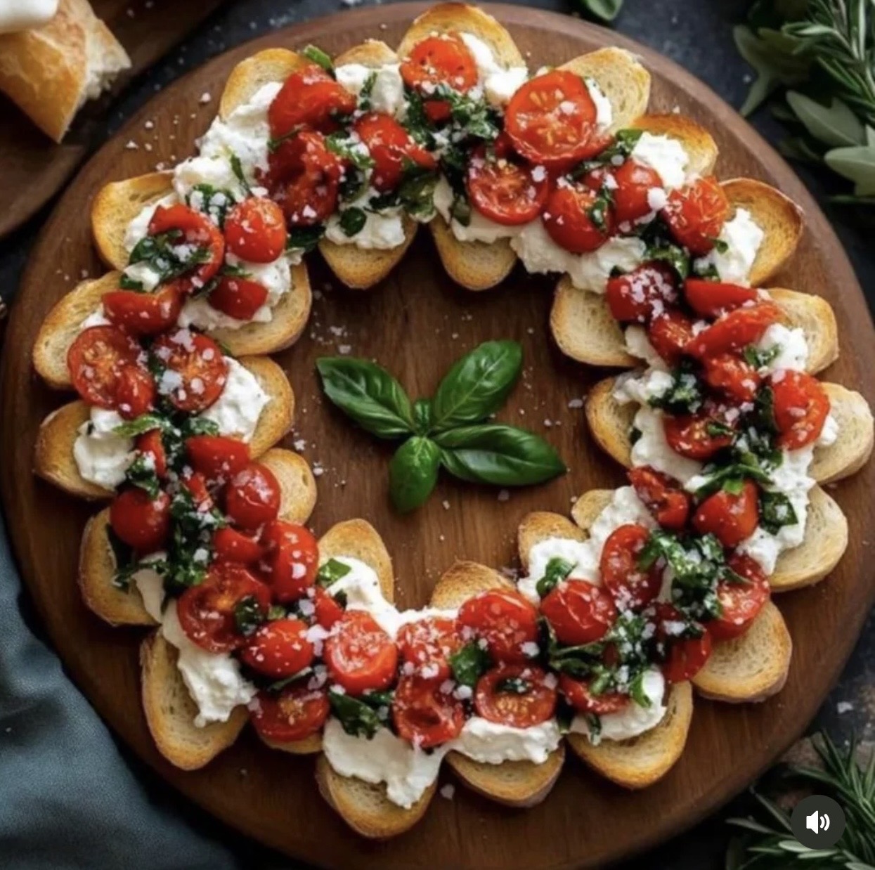 Tomato bruschetta arrangement